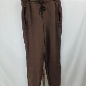 Men’s Active Track Pants Brown Chocolate Size L Athletic Jogger